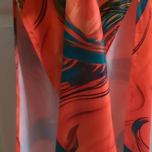 SHEIN Vibrant Orange and Green Maxi Dress - Picture 6 of 6